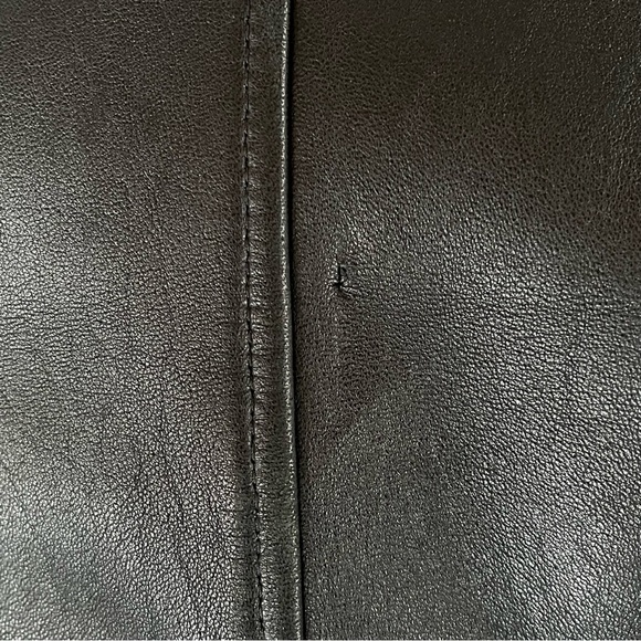 Vintage Leather Black Blazer Trench Jacket Buttery Soft - Picture 14 of 15